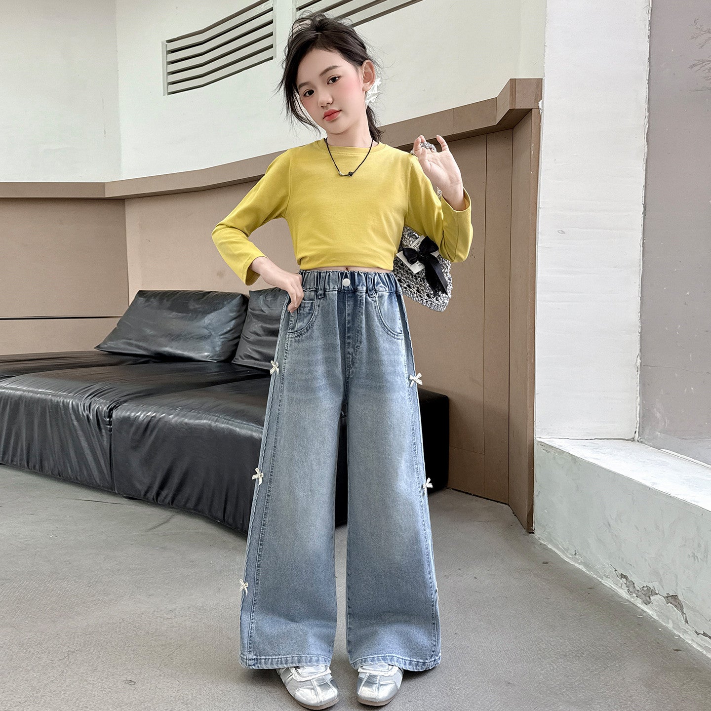 Girls' Denim Pants Leg Pants for Kids