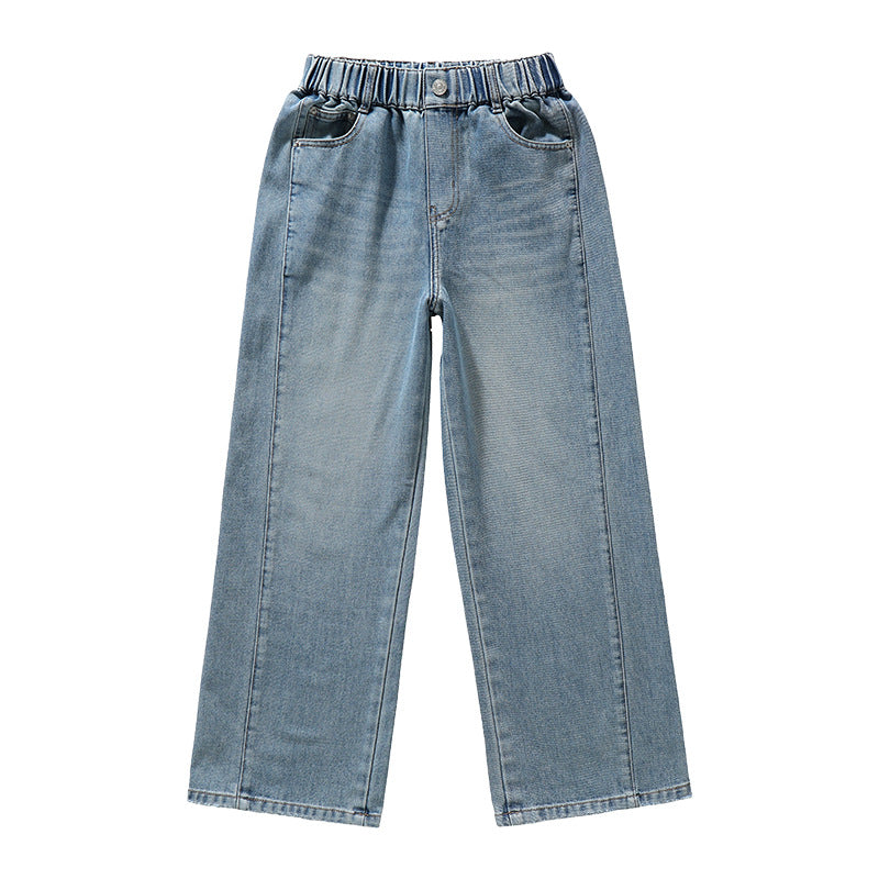 Charming Pants for Girls, Casual Straight Leg Loose Wide Leg Jeans