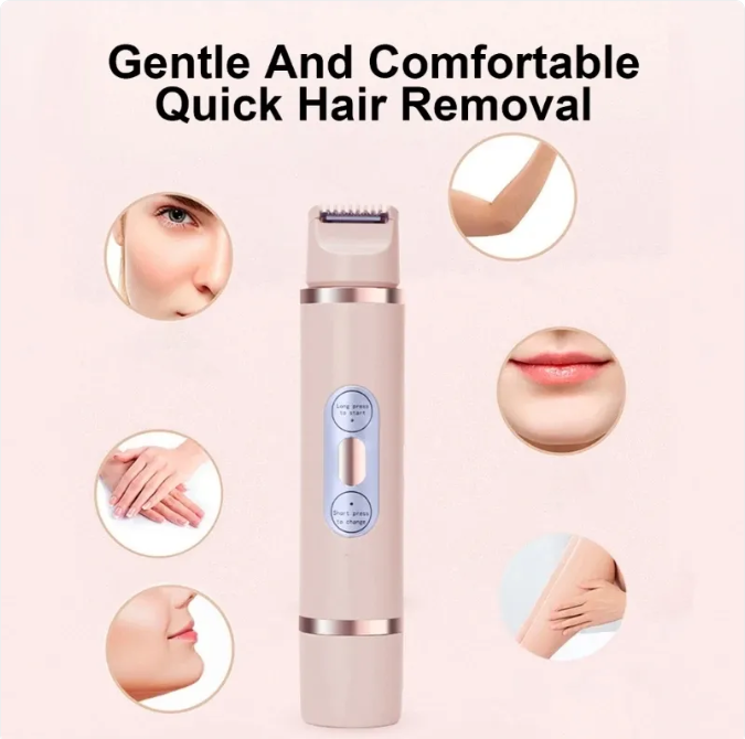 Dual-Head Electric Shaver for Women – Painless Hair Removal Anywhere