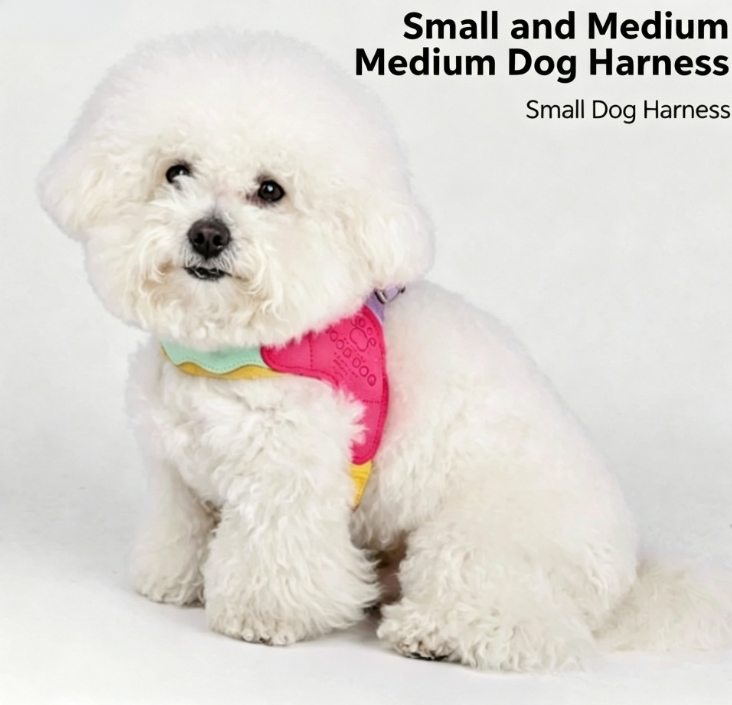 Color Vest-Style Pet Harness for Small Dogs and Cats, Anti-Escape Dog Leash, Breathable