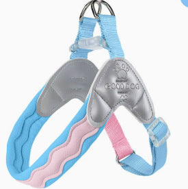 Color Vest-Style Pet Harness for Small Dogs and Cats, Anti-Escape Dog Leash, Breathable