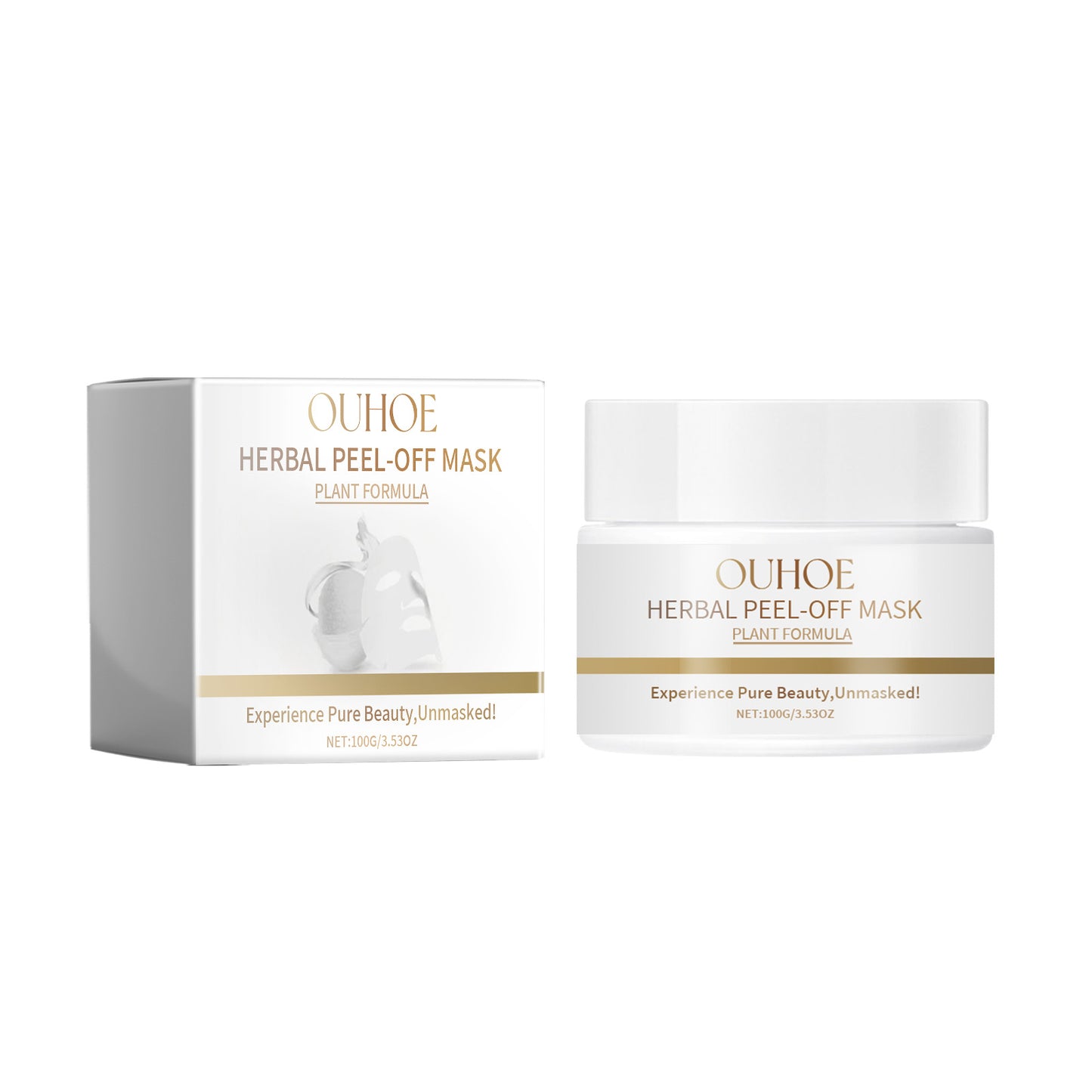 Herbal Peel-Off Mask, Pore-Shrinking Deep Gentle Cleansing Blackhead Removal Peel Mask