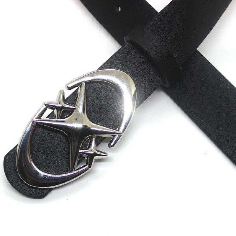 Original Design Double Crescent Moon Cross Star Buckle Belt