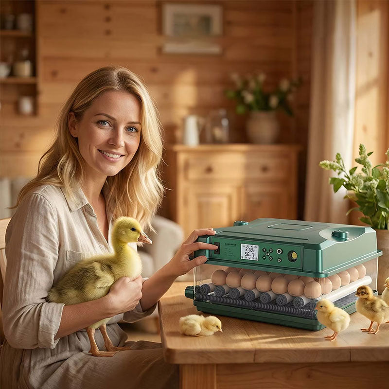24/36 Egg Incubator Fully Automatic, Auto Turner & Temp Control, Dual Power 220V/12V Mini Poultry Hatcher for Chicken Duck