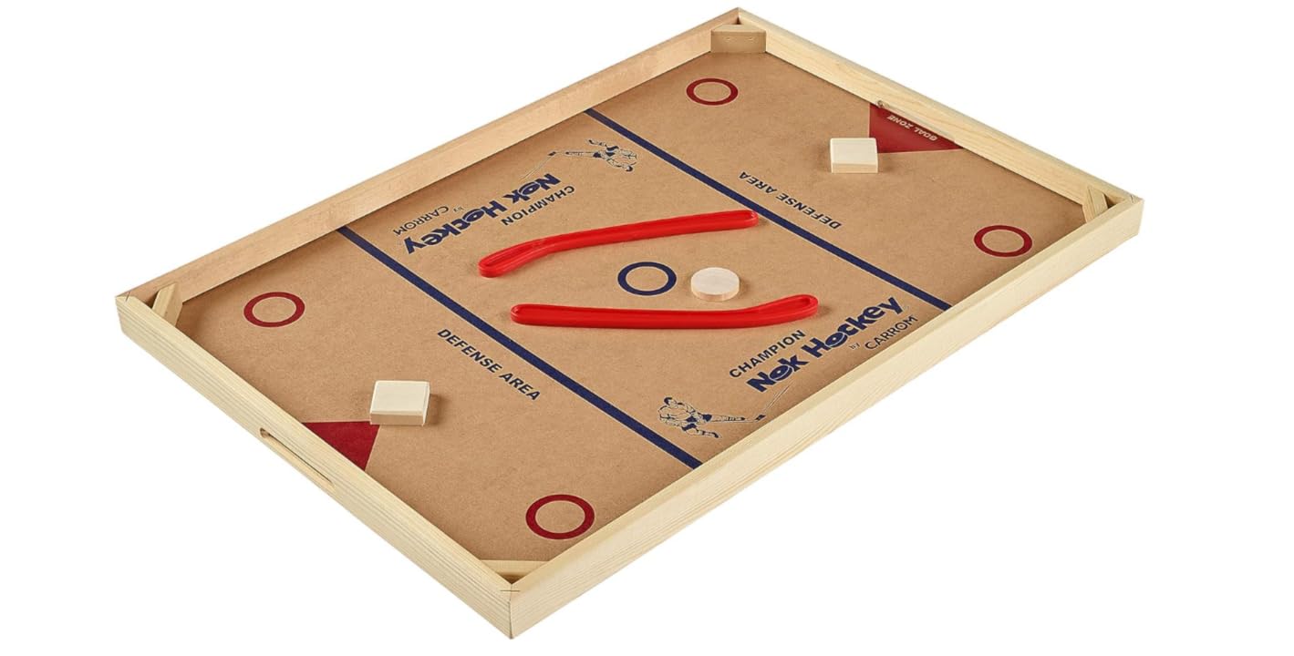 Carrom Champion Nok Hockey Game (Standard Size) — Wooden Board Games for Adults & Children — Indoor and Outdoor Games for Family — Sports Board Games