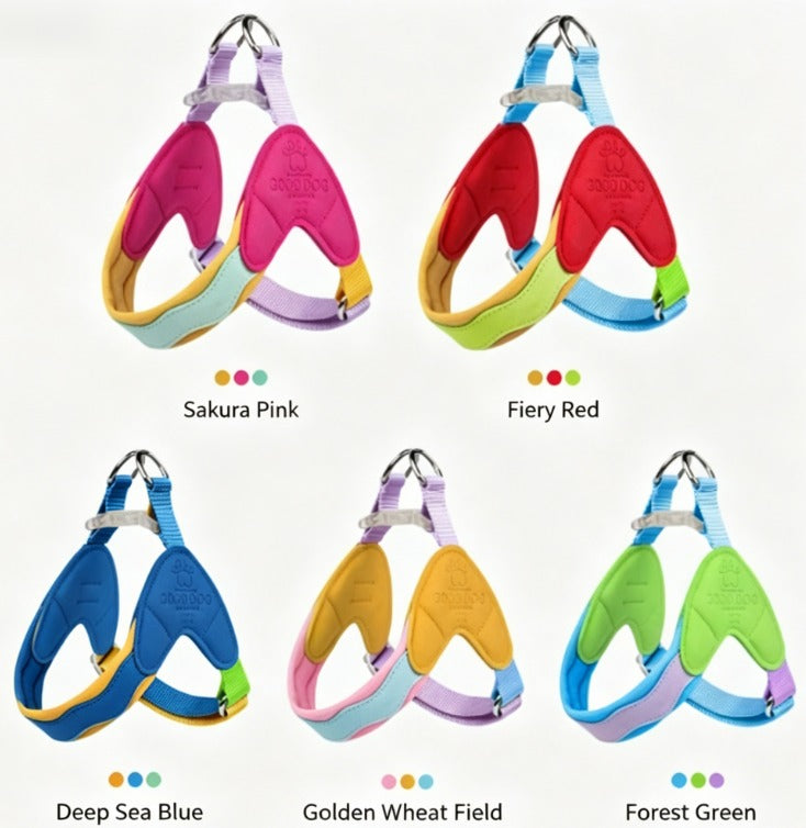 Color Vest-Style Pet Harness for Small Dogs and Cats, Anti-Escape Dog Leash, Breathable
