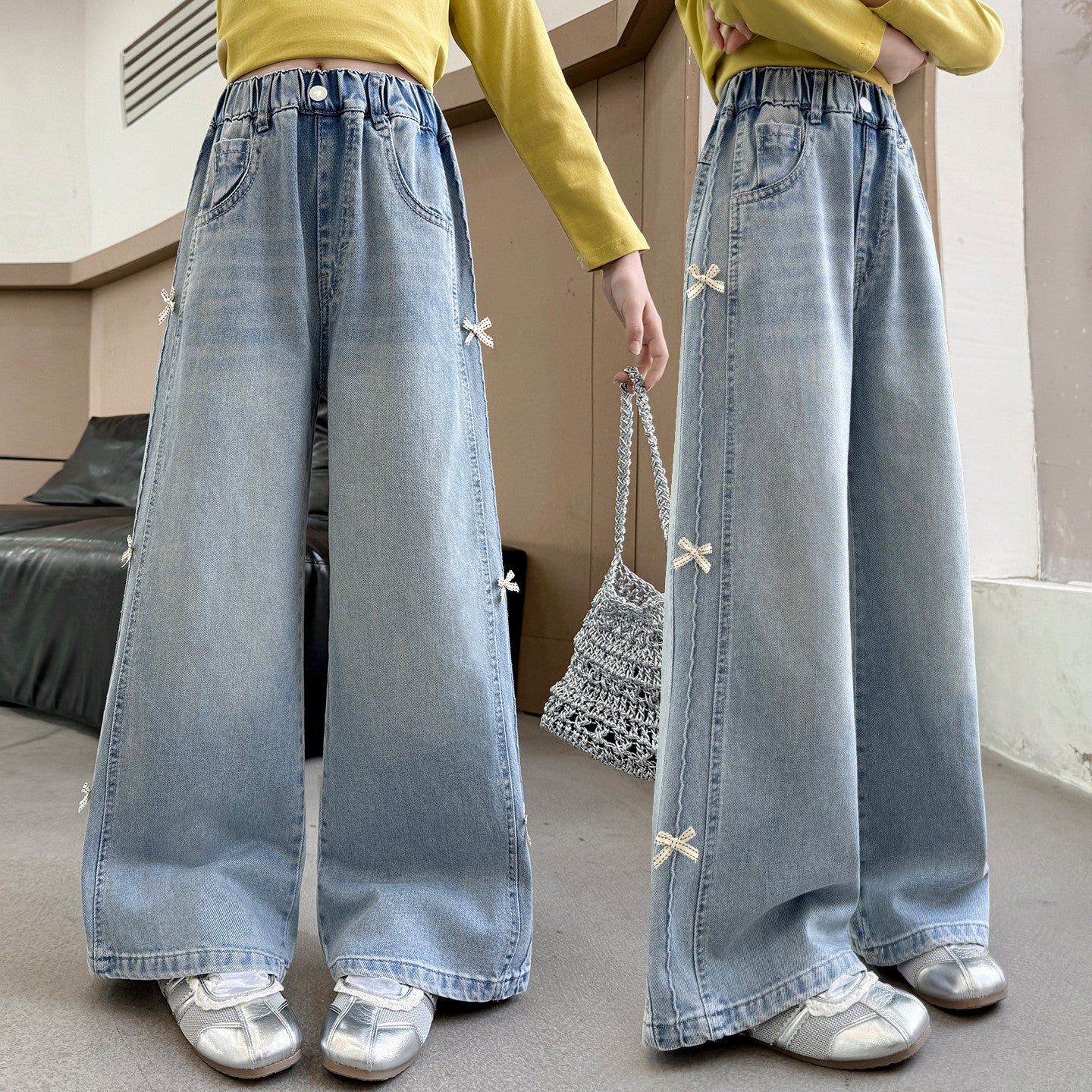 Girls' Denim Pants Leg Pants for Kids
