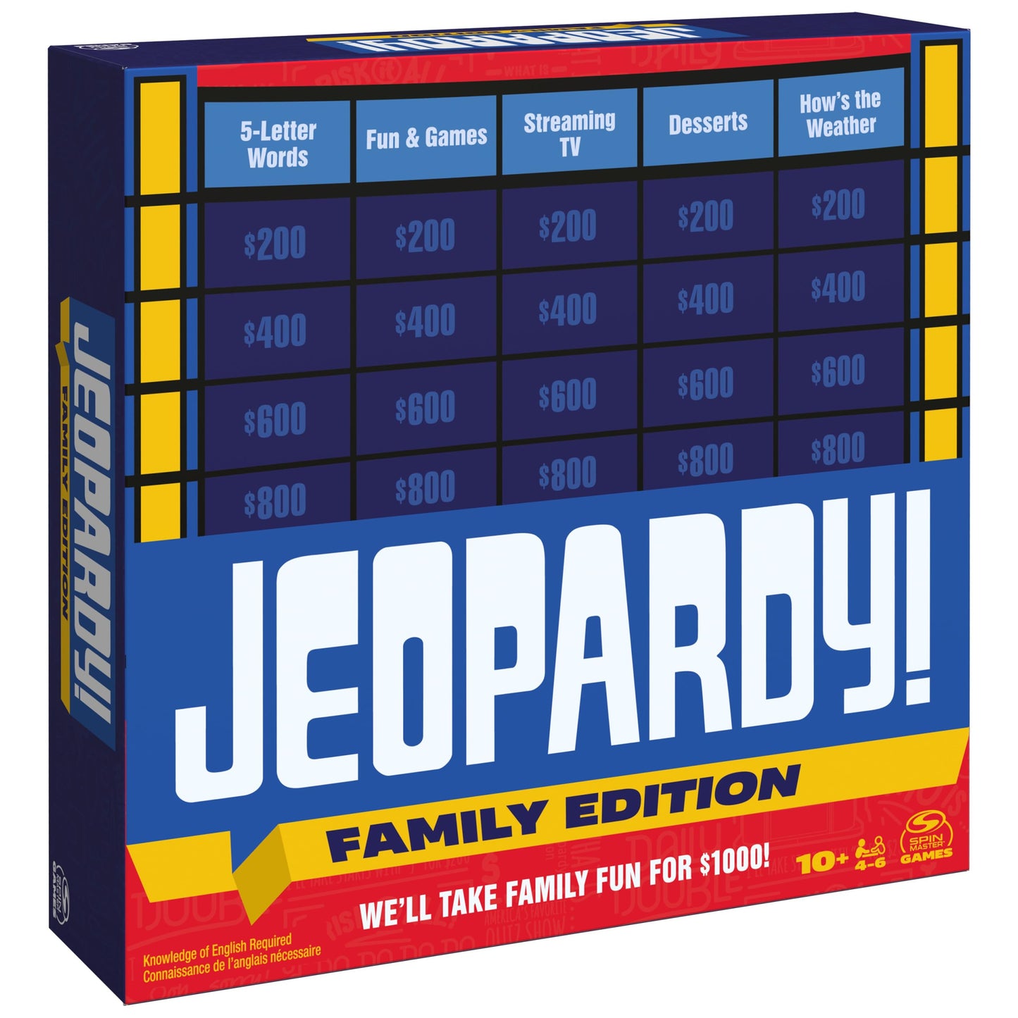 Jeopardy! Family Edition Board Game Trivia Games Board Games for Family Night Fun Games for Game Night for Adults and Kids Ages 10 and up