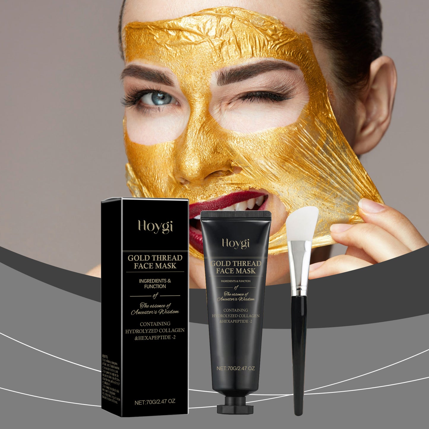 24k Gold Peel Mask Facial Treatment Moisturizing, Hydrating And Cleansing Pores With Facial Mask