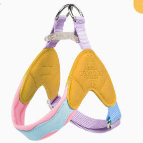 Color Vest-Style Pet Harness for Small Dogs and Cats, Anti-Escape Dog Leash, Breathable