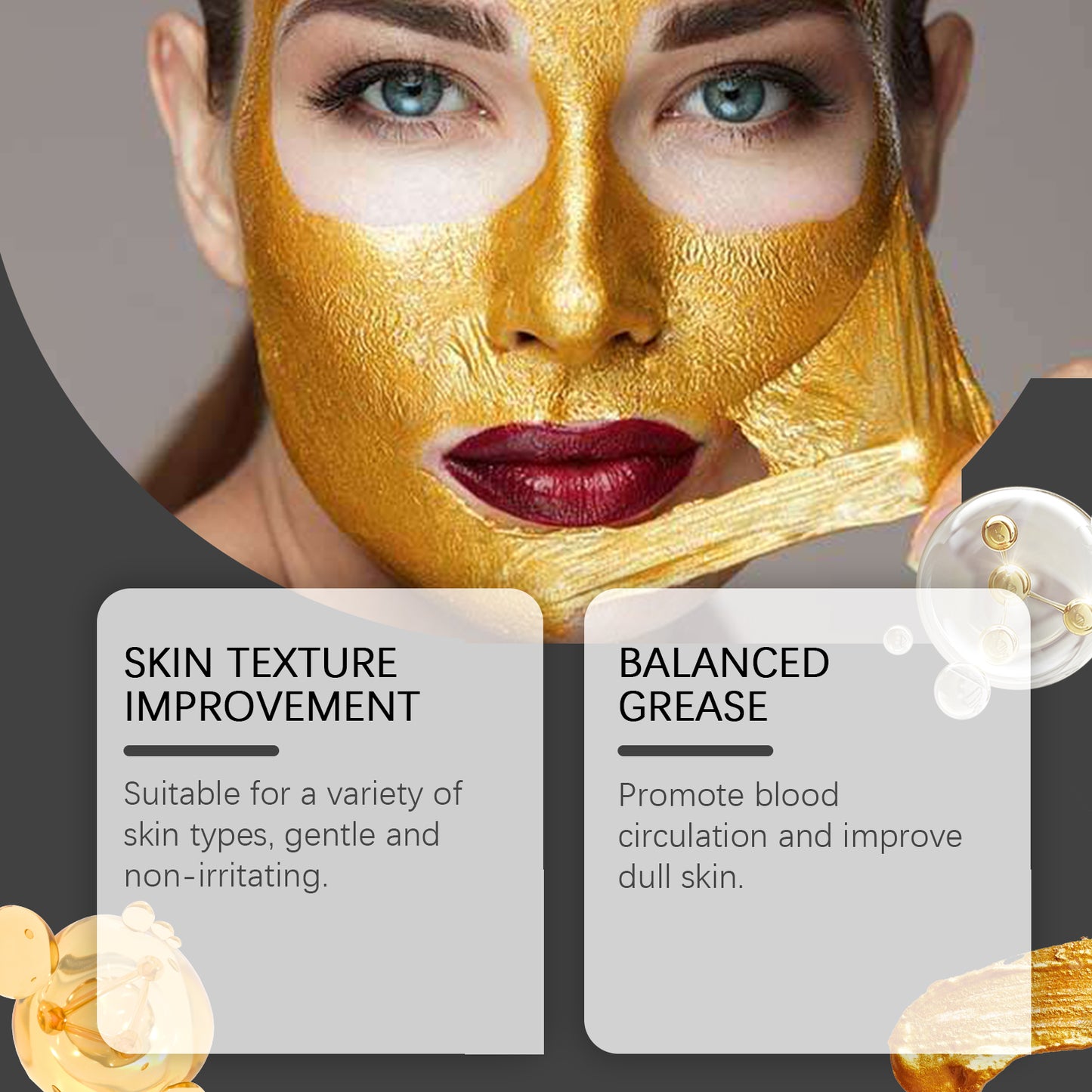 24k Gold Peel Mask Facial Treatment Moisturizing, Hydrating And Cleansing Pores With Facial Mask